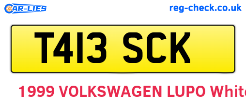 T413SCK are the vehicle registration plates.