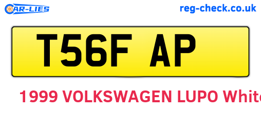 T56FAP are the vehicle registration plates.