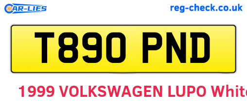 T890PND are the vehicle registration plates.