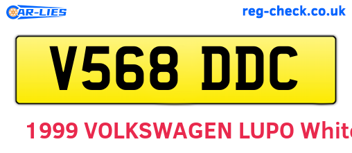 V568DDC are the vehicle registration plates.