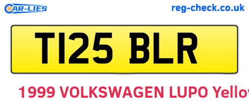 T125BLR are the vehicle registration plates.