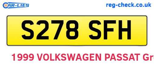 S278SFH are the vehicle registration plates.