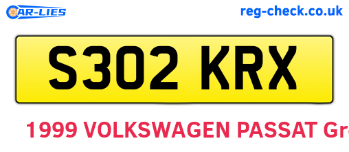 S302KRX are the vehicle registration plates.