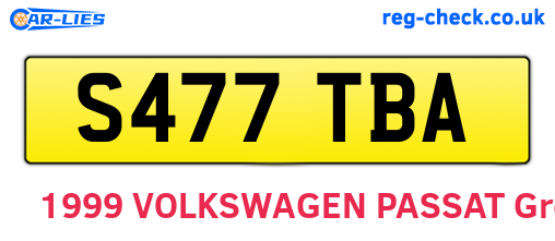S477TBA are the vehicle registration plates.