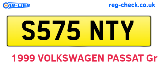 S575NTY are the vehicle registration plates.