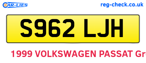 S962LJH are the vehicle registration plates.