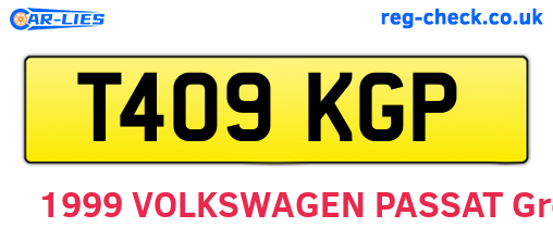 T409KGP are the vehicle registration plates.