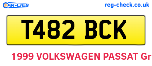 T482BCK are the vehicle registration plates.