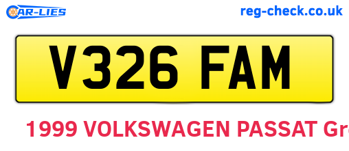 V326FAM are the vehicle registration plates.