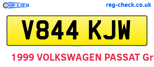 V844KJW are the vehicle registration plates.