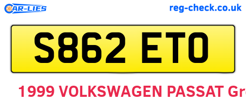 S862ETO are the vehicle registration plates.