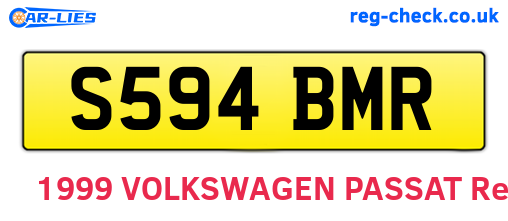 S594BMR are the vehicle registration plates.