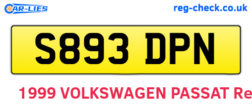 S893DPN are the vehicle registration plates.