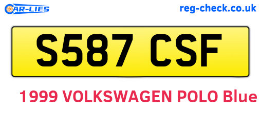 S587CSF are the vehicle registration plates.