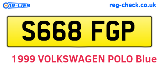 S668FGP are the vehicle registration plates.