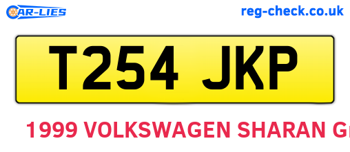 T254JKP are the vehicle registration plates.