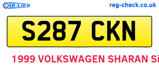 S287CKN are the vehicle registration plates.