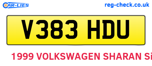 V383HDU are the vehicle registration plates.