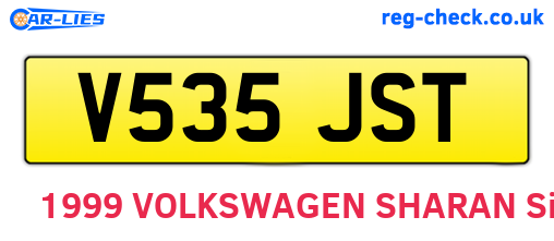V535JST are the vehicle registration plates.