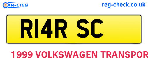 R14RSC are the vehicle registration plates.