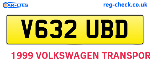 V632UBD are the vehicle registration plates.