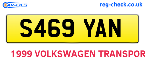 S469YAN are the vehicle registration plates.