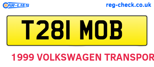T281MOB are the vehicle registration plates.