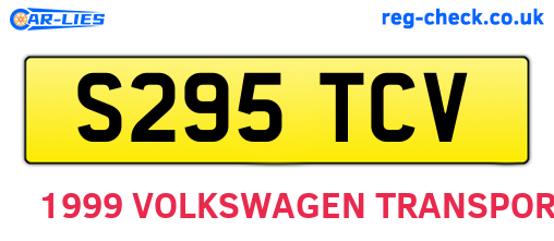 S295TCV are the vehicle registration plates.