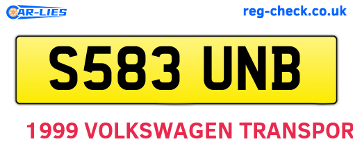 S583UNB are the vehicle registration plates.