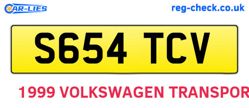 S654TCV are the vehicle registration plates.