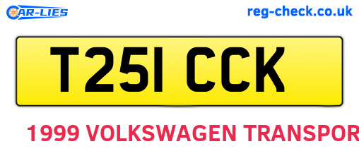 T251CCK are the vehicle registration plates.