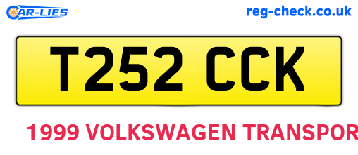 T252CCK are the vehicle registration plates.