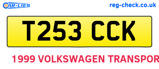 T253CCK are the vehicle registration plates.