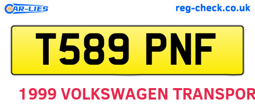 T589PNF are the vehicle registration plates.
