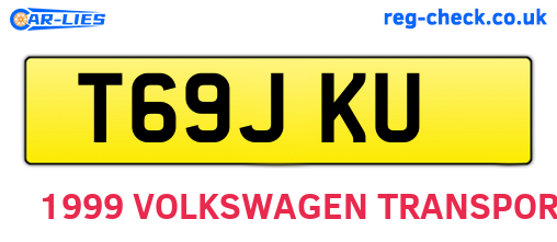 T69JKU are the vehicle registration plates.