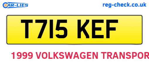 T715KEF are the vehicle registration plates.