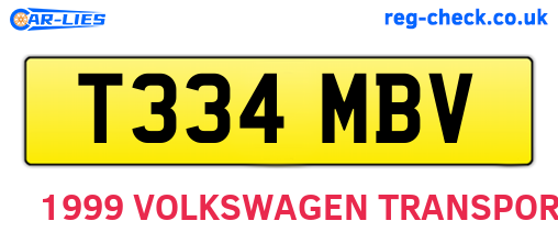 T334MBV are the vehicle registration plates.