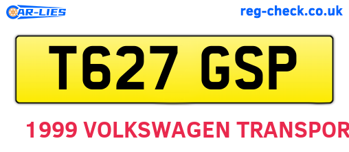 T627GSP are the vehicle registration plates.