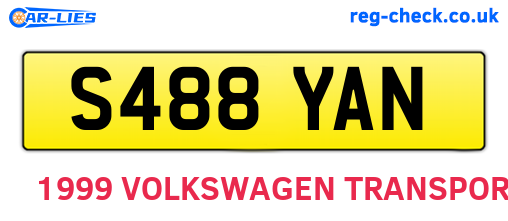 S488YAN are the vehicle registration plates.