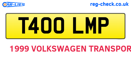 T400LMP are the vehicle registration plates.