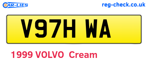 V97HWA are the vehicle registration plates.