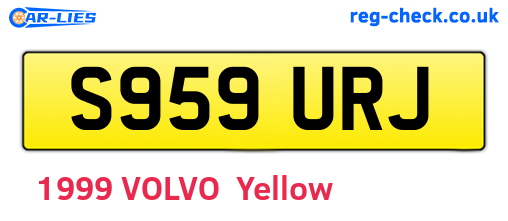 S959URJ are the vehicle registration plates.