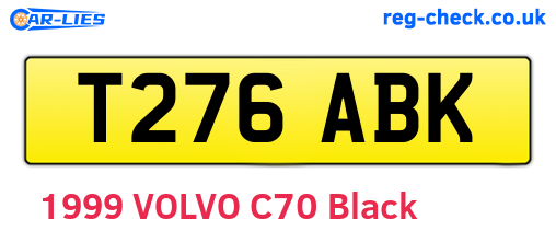 T276ABK are the vehicle registration plates.
