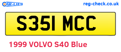 S351MCC are the vehicle registration plates.