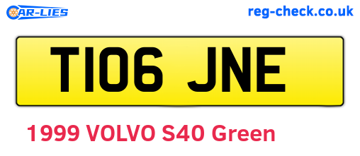 T106JNE are the vehicle registration plates.