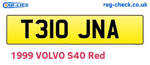 T310JNA are the vehicle registration plates.