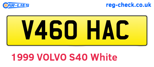 V460HAC are the vehicle registration plates.