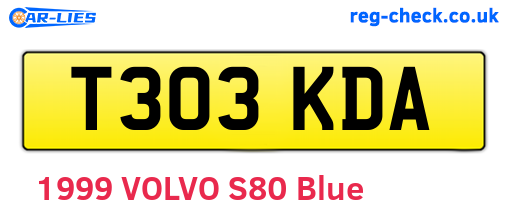 T303KDA are the vehicle registration plates.