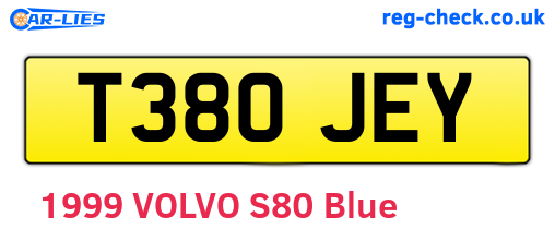 T380JEY are the vehicle registration plates.