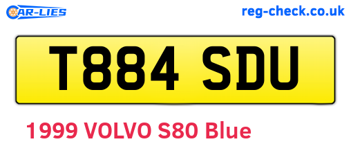 T884SDU are the vehicle registration plates.